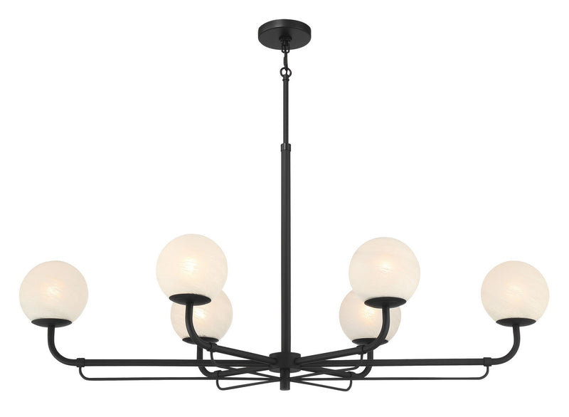 Minka-Lavery 3796-899 Six Light Island Pendant, Dark Matte Black