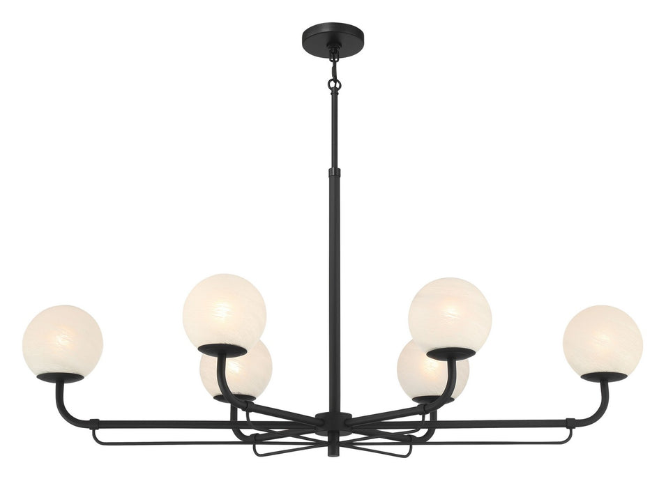 Minka-Lavery 3796-899 Six Light Island Pendant, Dark Matte Black