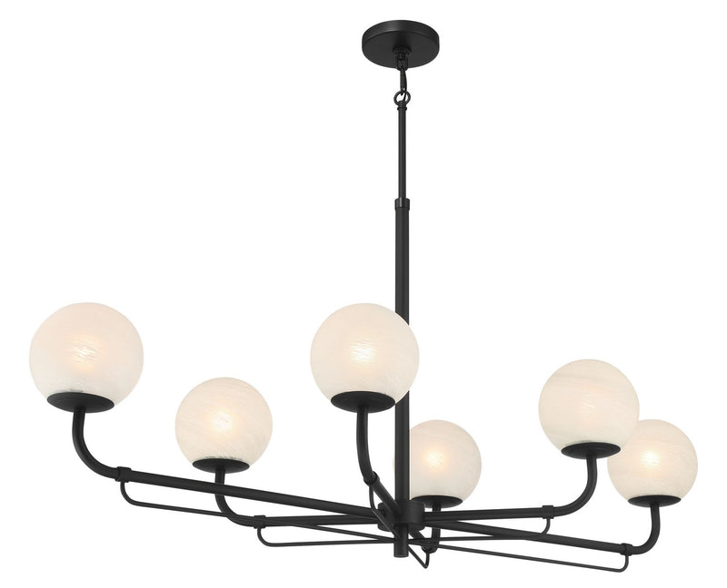Minka-Lavery 3796-899 Six Light Island Pendant, Dark Matte Black