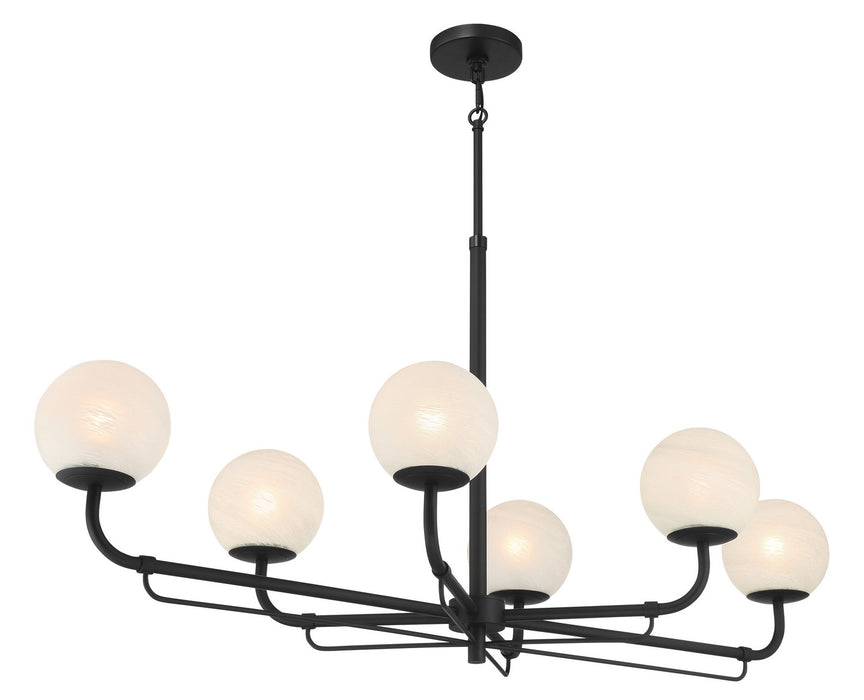 Minka-Lavery 3796-899 Six Light Island Pendant, Dark Matte Black