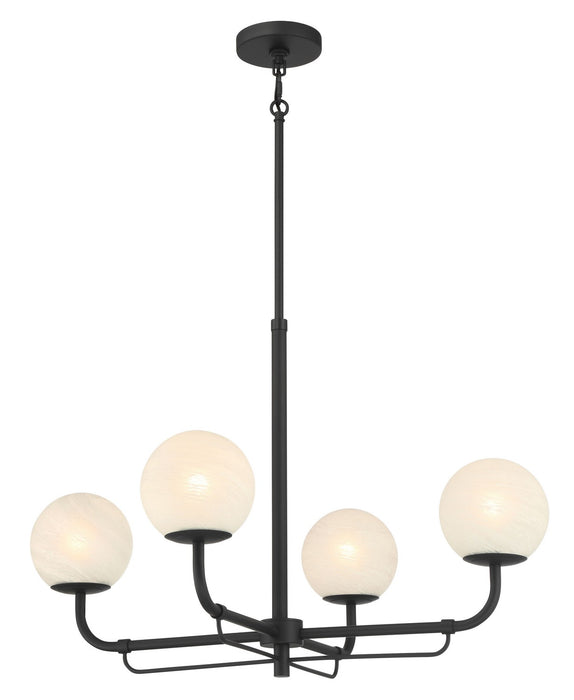 Minka-Lavery 3797-899 Four Light Chandelier, Dark Matte Black