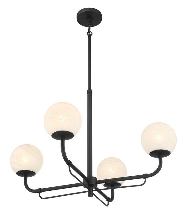 Minka-Lavery 3797-899 Four Light Chandelier, Dark Matte Black