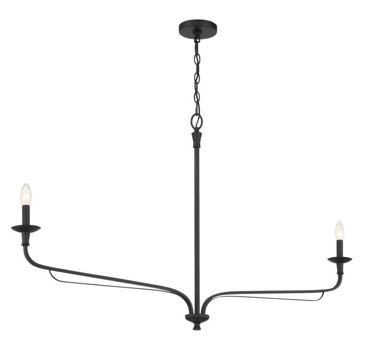 Minka-Lavery 3825-899 Two Light Chandelier, Dark Matte Black