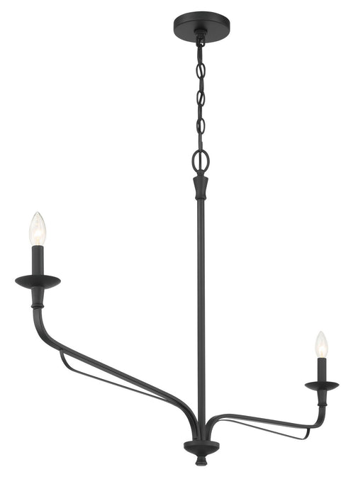 Minka-Lavery 3825-899 Two Light Chandelier, Dark Matte Black