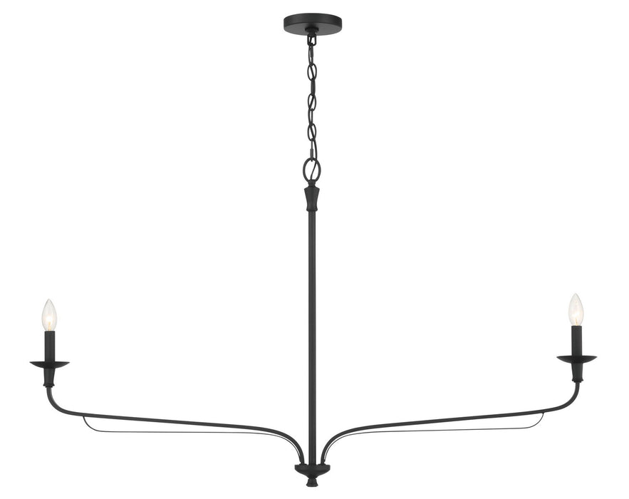 Minka-Lavery 3825-899 Two Light Chandelier, Dark Matte Black