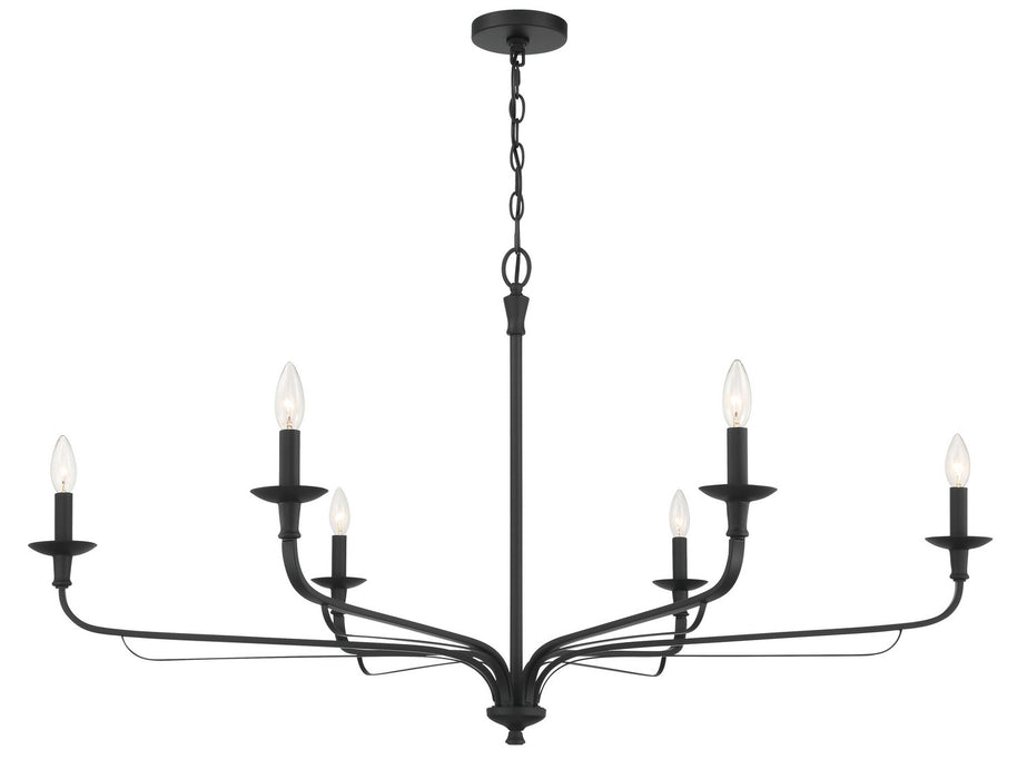 Minka-Lavery 3826-899 Six Light Chandelier, Dark Matte Black