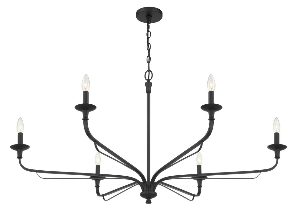 Minka-Lavery 3826-899 Six Light Chandelier, Dark Matte Black