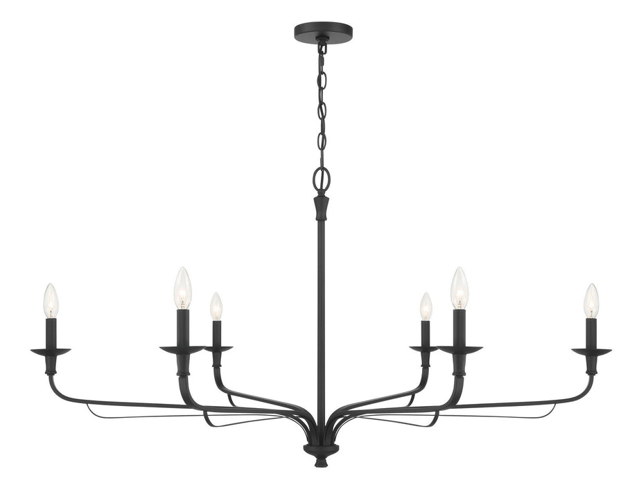 Minka-Lavery 3826-899 Six Light Chandelier, Dark Matte Black