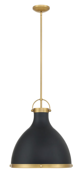 Minka-Lavery 3932-876 One Light Pendant, Legacy Brass & Matte Coal