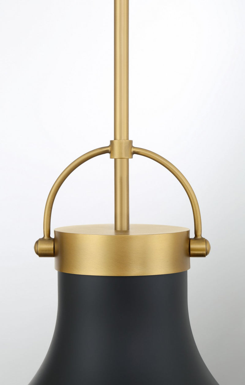 Minka-Lavery 3932-876 One Light Pendant, Legacy Brass & Matte Coal