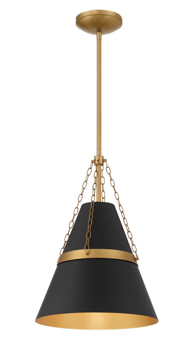Minka-Lavery 3933-876 One Light Pendant, Legacy Brass & Dark Matte Blac