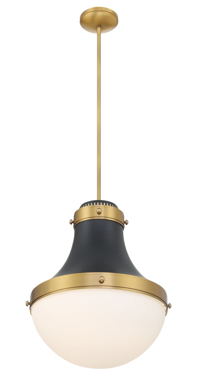 Minka-Lavery 3934-876 One Light Pendant, Legacy Brass & Dark Matte Blac