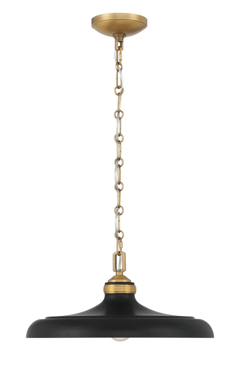 Minka-Lavery 3935-876 One Light Pendant, Legacy Brass & Dark Matte Blac