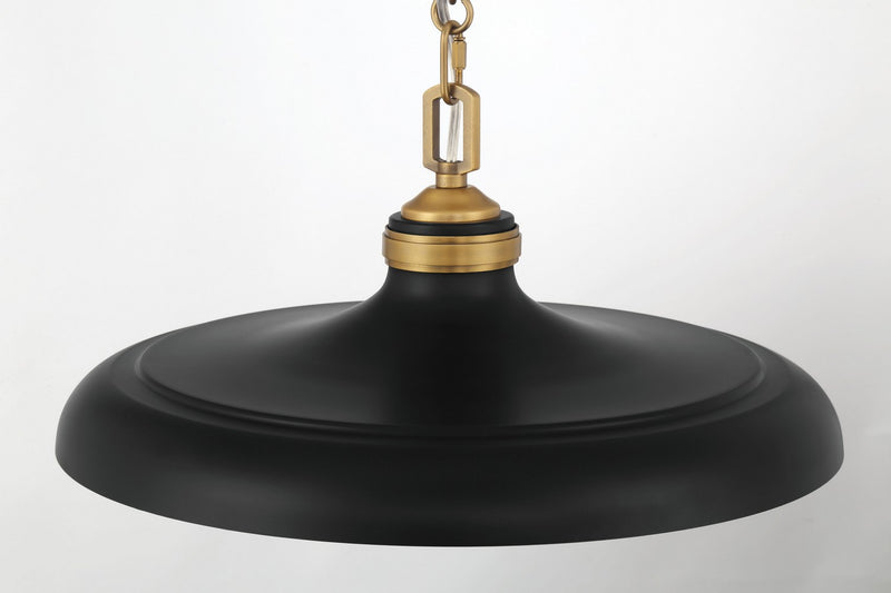 Minka-Lavery 3935-876 One Light Pendant, Legacy Brass & Dark Matte Blac