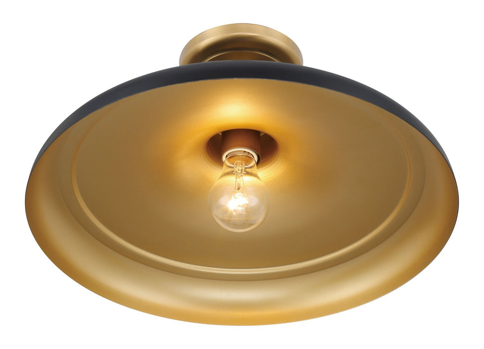 Minka-Lavery 3936-876 One Light Semi Flush Mount, Legacy Brass & Dark Matte Blac