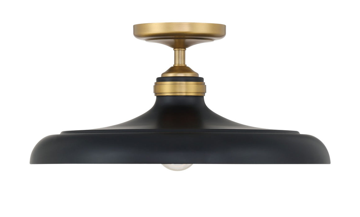 Minka-Lavery 3936-876 One Light Semi Flush Mount, Legacy Brass & Dark Matte Blac