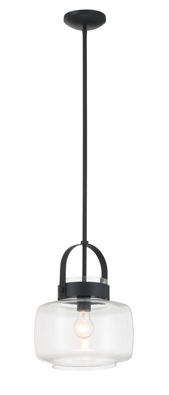 Minka-Lavery 3937-899 One Light Pendant, Dark Matte Black