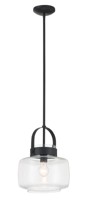 Minka-Lavery 3937-899 One Light Pendant, Dark Matte Black