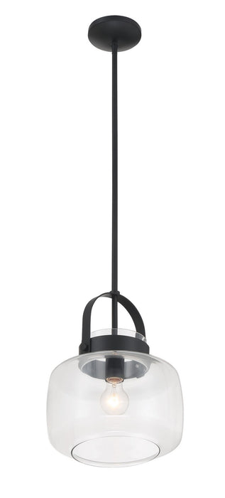 Minka-Lavery 3937-899 One Light Pendant, Dark Matte Black
