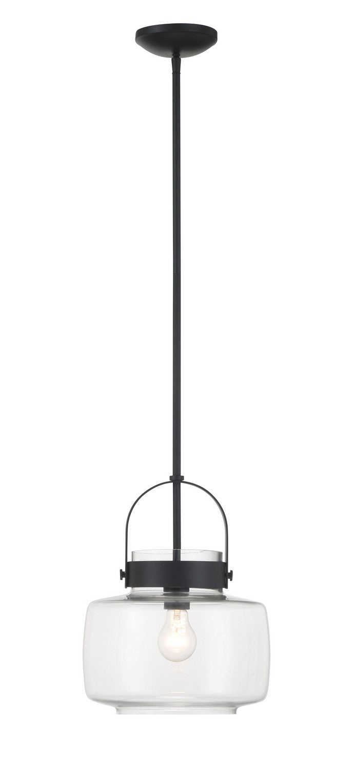 Minka-Lavery 3937-899 One Light Pendant, Dark Matte Black