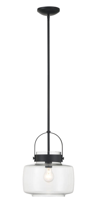 Minka-Lavery 3937-899 One Light Pendant, Dark Matte Black