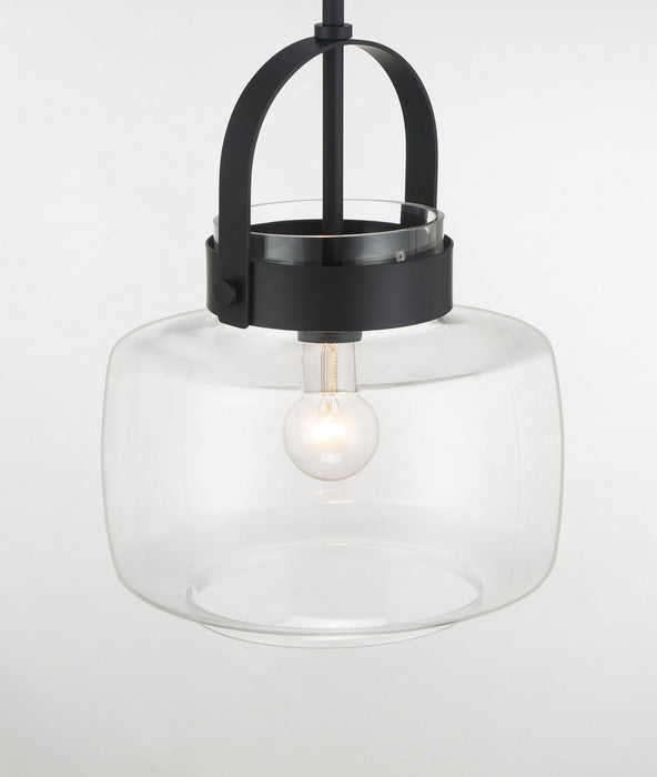 Minka-Lavery 3937-899 One Light Pendant, Dark Matte Black