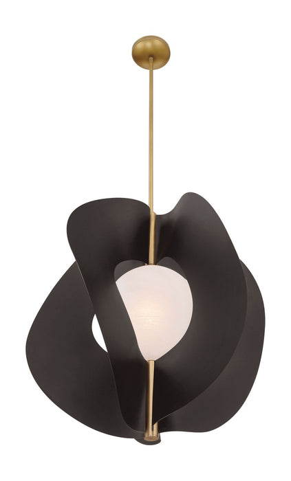Minka-Lavery 3951-855 One Light Pendant, Legacy Brass & Dark Bronze