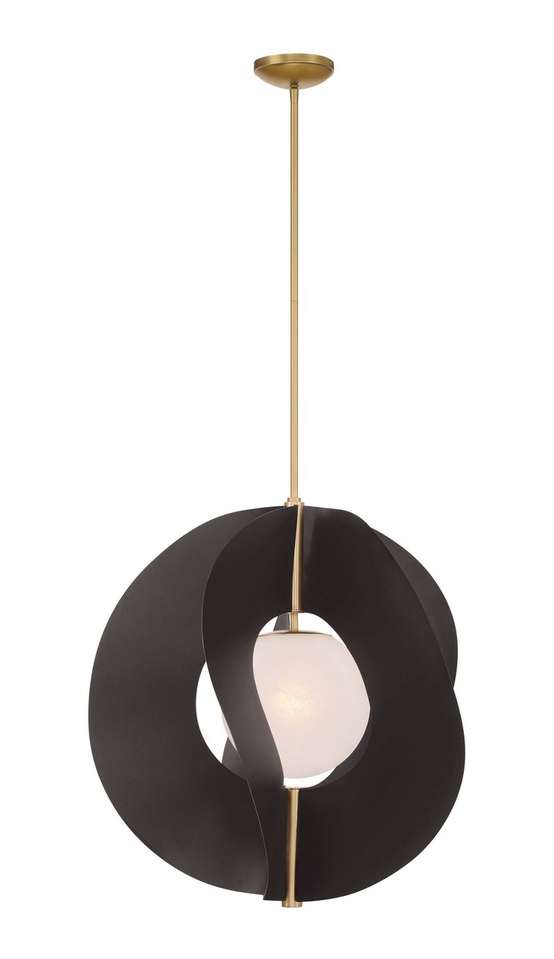 Minka-Lavery 3951-855 One Light Pendant, Legacy Brass & Dark Bronze