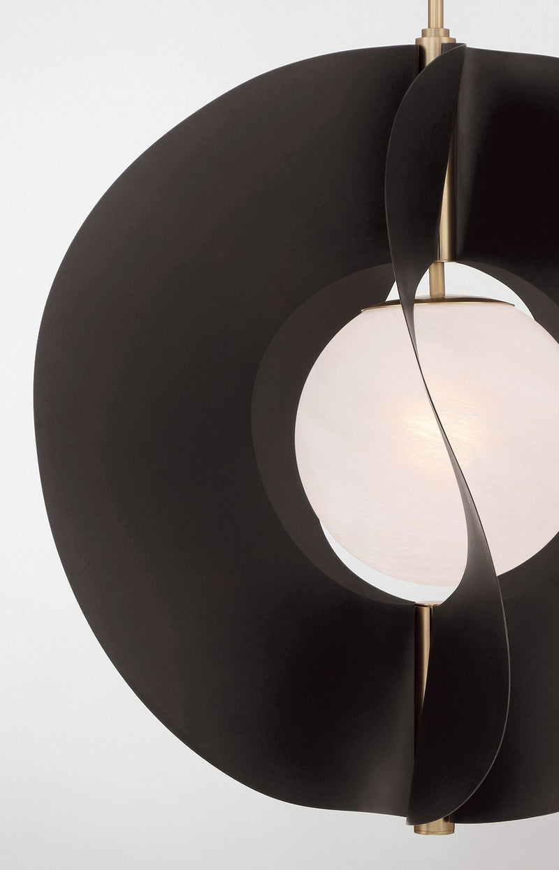 Minka-Lavery 3951-855 One Light Pendant, Legacy Brass & Dark Bronze