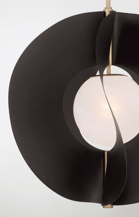 Minka-Lavery 3951-855 One Light Pendant, Legacy Brass & Dark Bronze