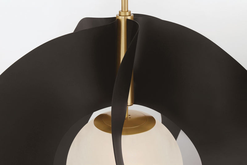 Minka-Lavery 3951-855 One Light Pendant, Legacy Brass & Dark Bronze