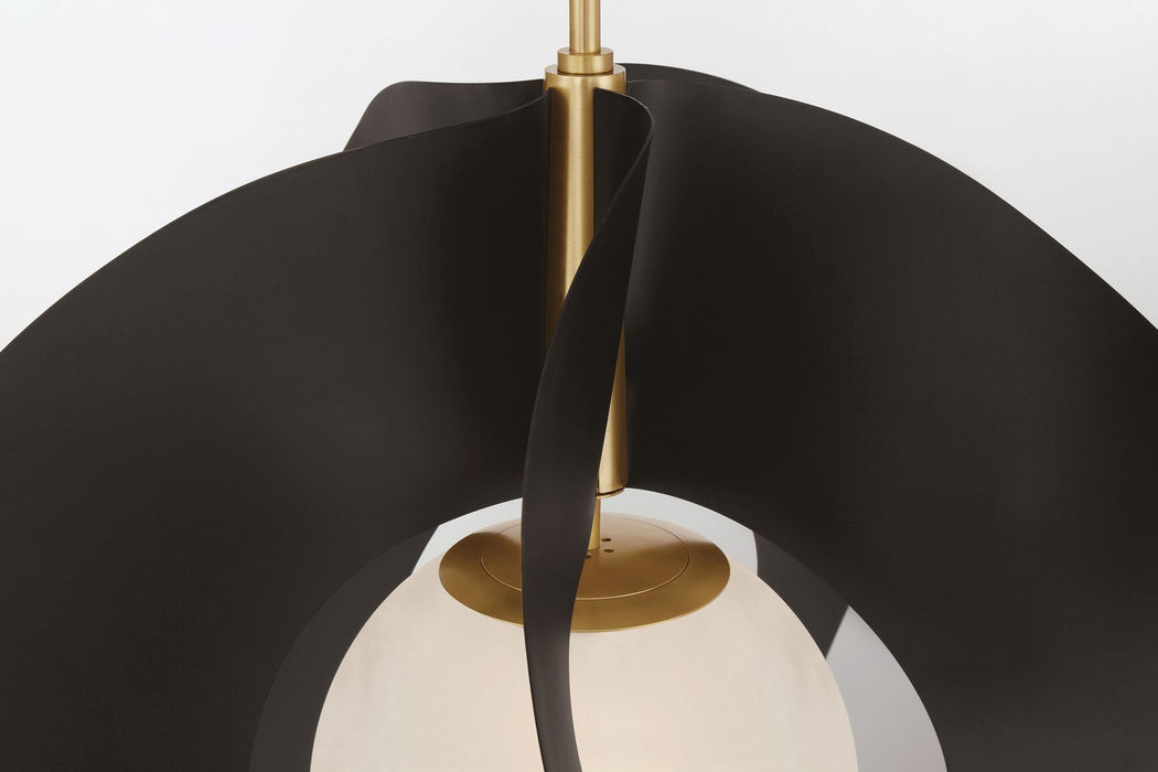 Minka-Lavery 3951-855 One Light Pendant, Legacy Brass & Dark Bronze