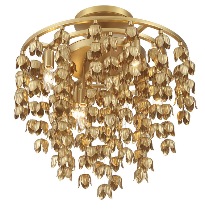 Minka-Lavery 3965-732 Six Light Semi Flush Mount, Legacy Brass
