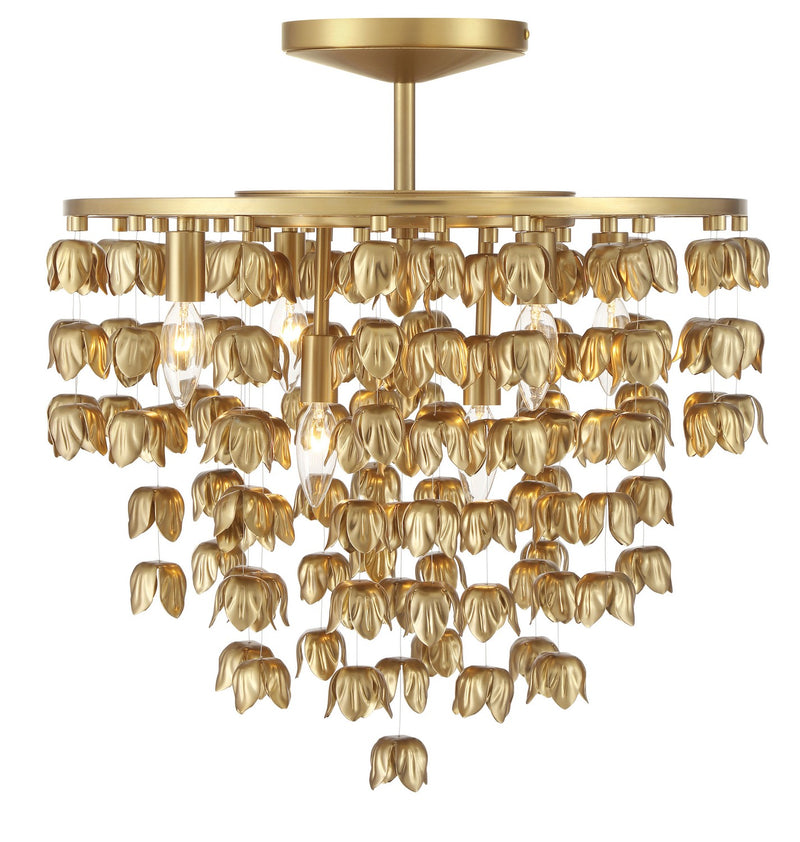 Minka-Lavery 3965-732 Six Light Semi Flush Mount, Legacy Brass