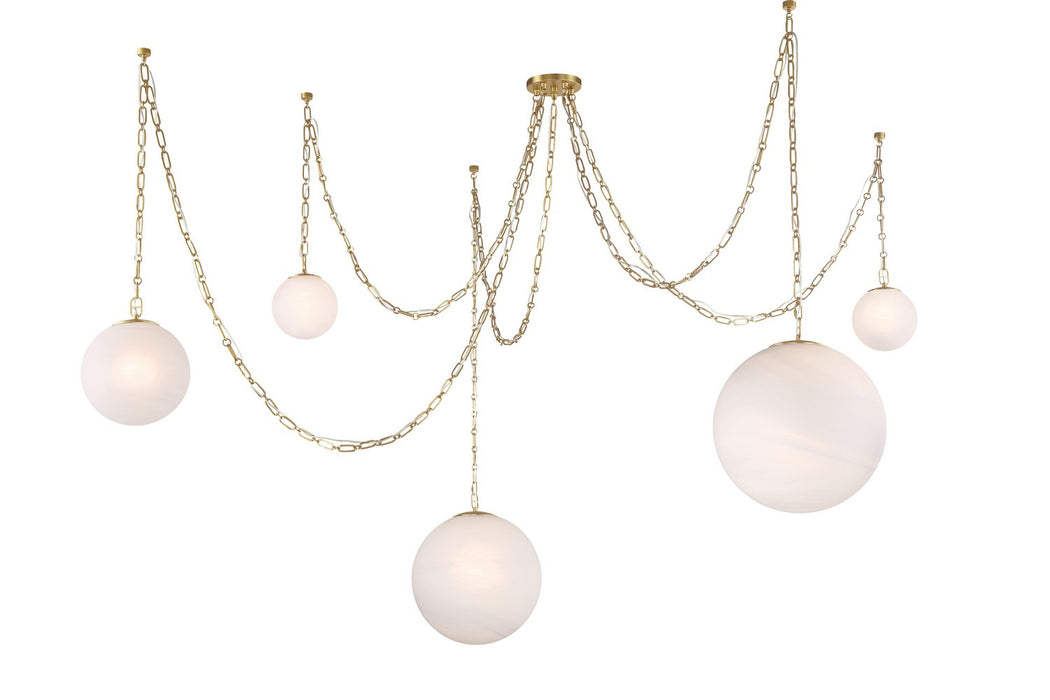 Minka-Lavery 5219-732 Five Light Pendant, Legacy Brass
