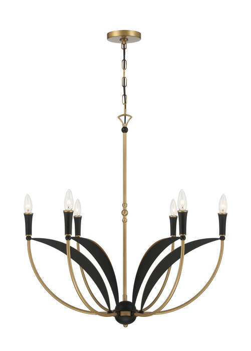 Minka-Lavery 5696-782 Six Light Chandelier, Legacy Brass & Sand Coal