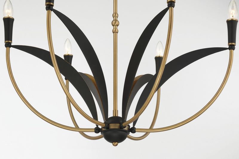 Minka-Lavery 5696-782 Six Light Chandelier, Legacy Brass & Sand Coal