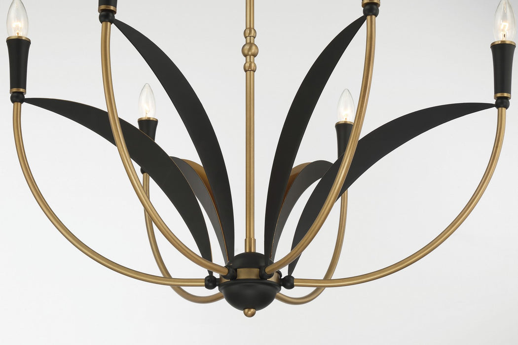 Minka-Lavery 5696-782 Six Light Chandelier, Legacy Brass & Sand Coal