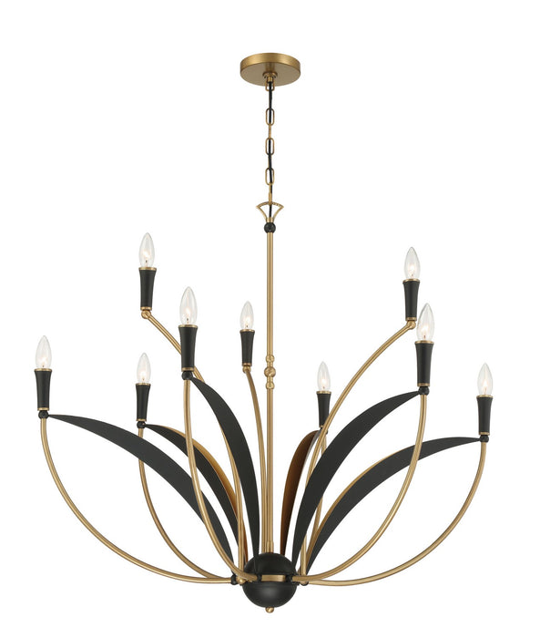 Minka-Lavery 5699-782 Nine Light Chandelier, Legacy Brass & Sand Coal