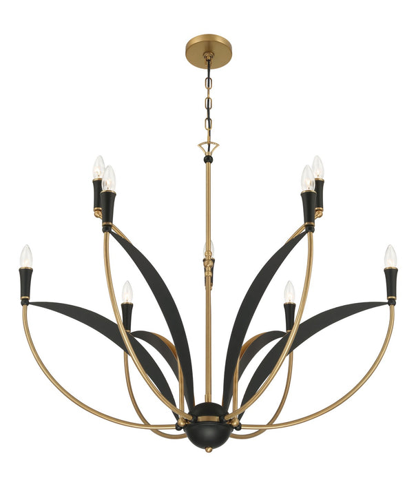 Minka-Lavery 5699-782 Nine Light Chandelier, Legacy Brass & Sand Coal