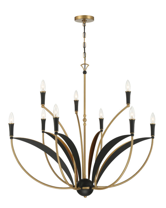 Minka-Lavery 5699-782 Nine Light Chandelier, Legacy Brass & Sand Coal