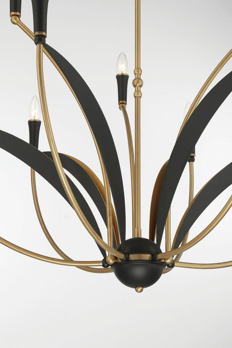 Minka-Lavery 5699-782 Nine Light Chandelier, Legacy Brass & Sand Coal