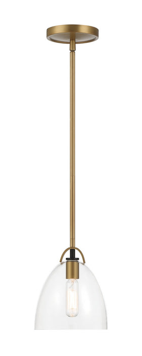 Minka-Lavery 5711-876 One Light Pendant, Legacy Brass & Matte Coal