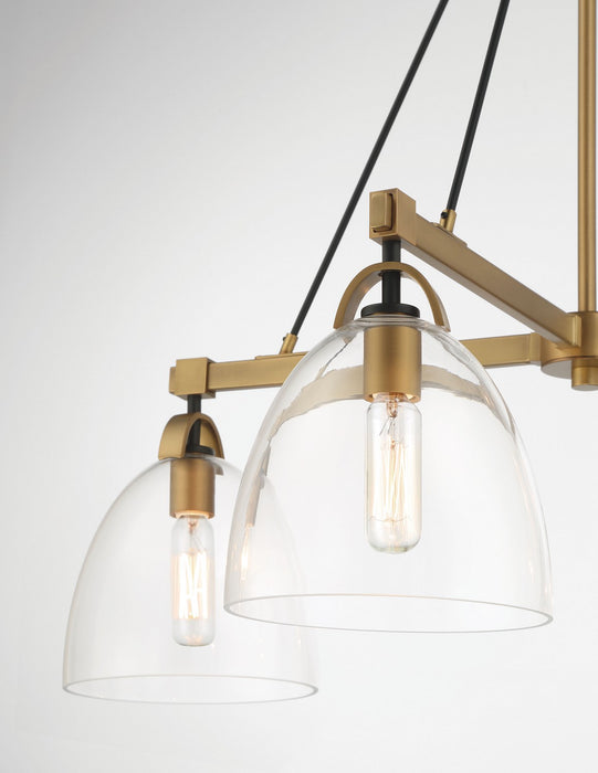 Minka-Lavery 5714-876 Four Light Chandelier, Legacy Brass & Matte Coal