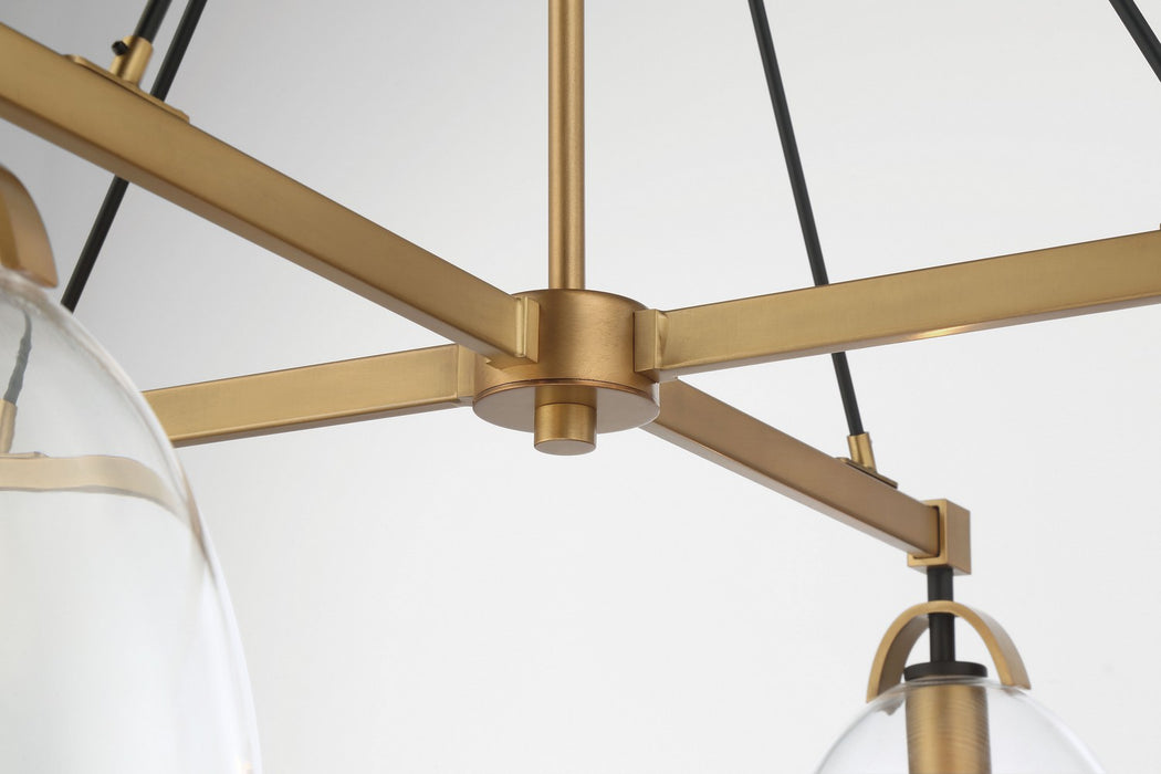 Minka-Lavery 5714-876 Four Light Chandelier, Legacy Brass & Matte Coal