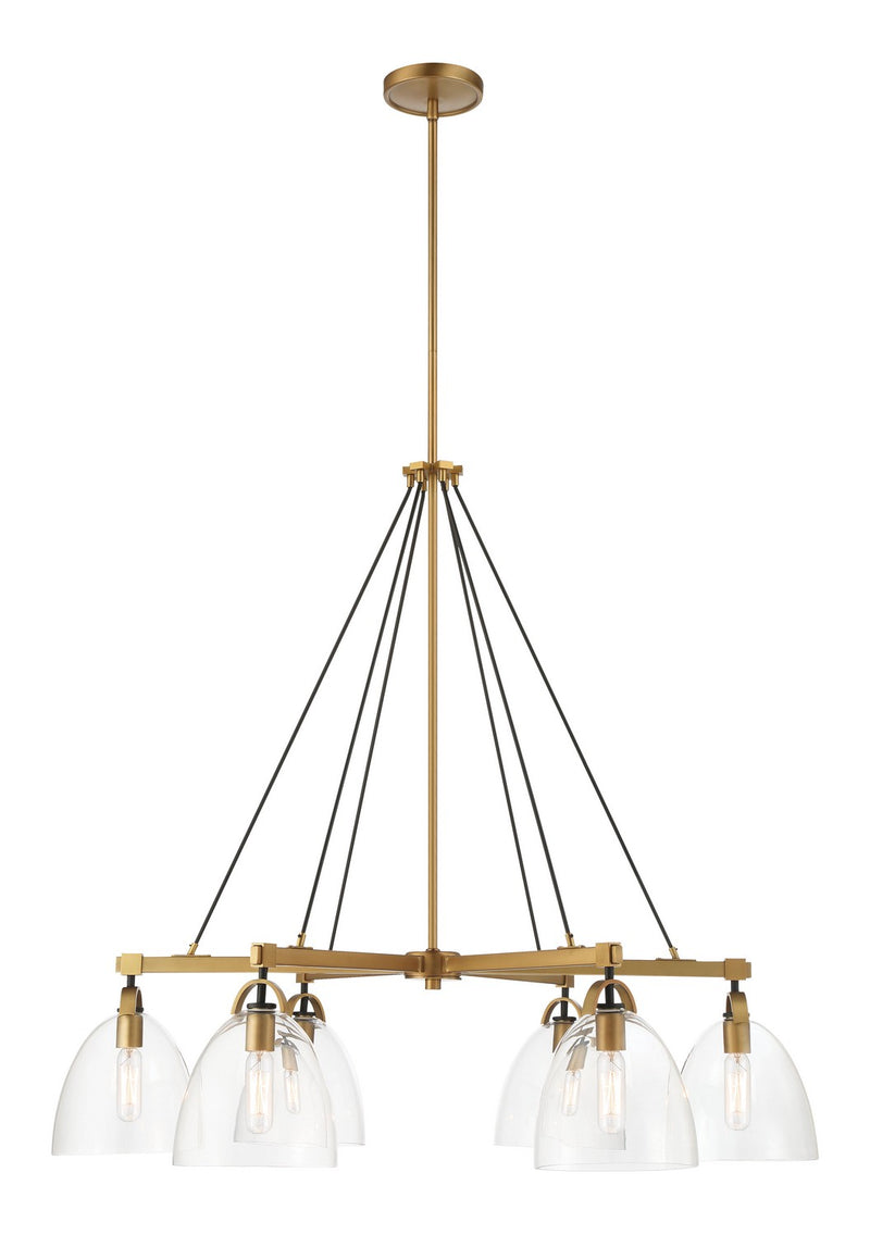 Minka-Lavery 5716-876 Six Light Chandelier, Legacy Brass & Matte Coal