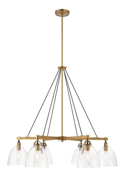 Minka-Lavery 5716-876 Six Light Chandelier, Legacy Brass & Matte Coal