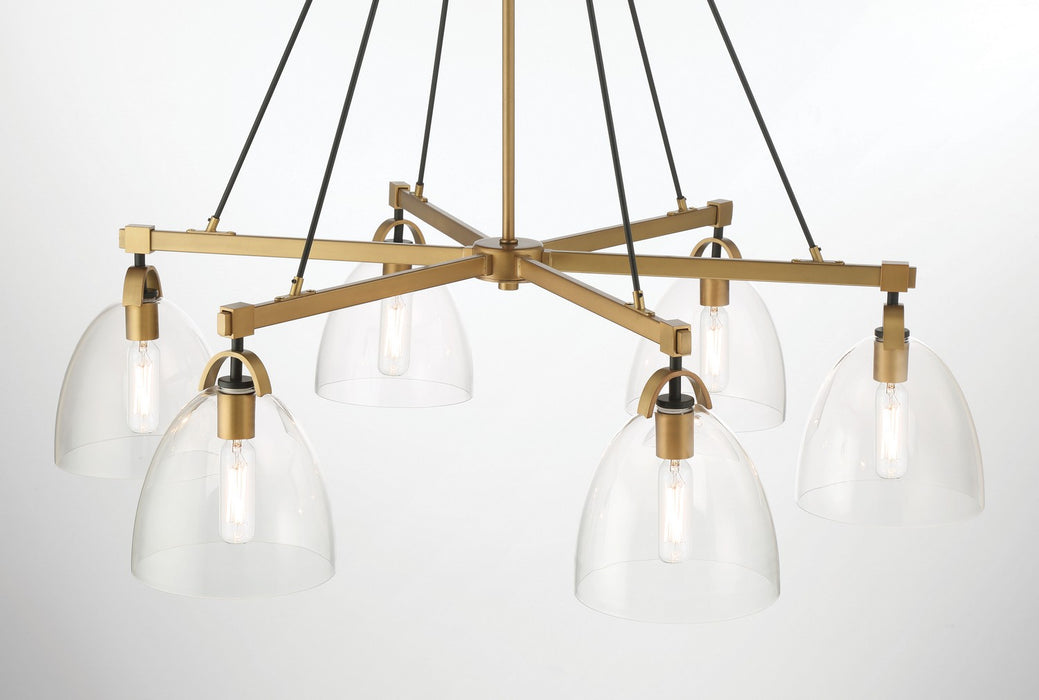 Minka-Lavery 5716-876 Six Light Chandelier, Legacy Brass & Matte Coal