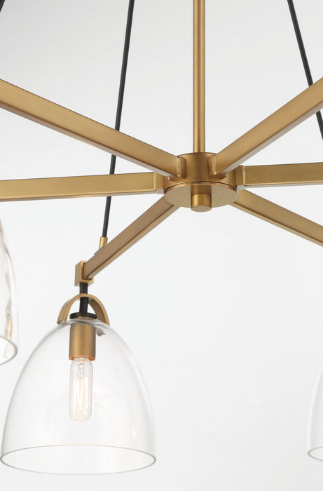 Minka-Lavery 5716-876 Six Light Chandelier, Legacy Brass & Matte Coal