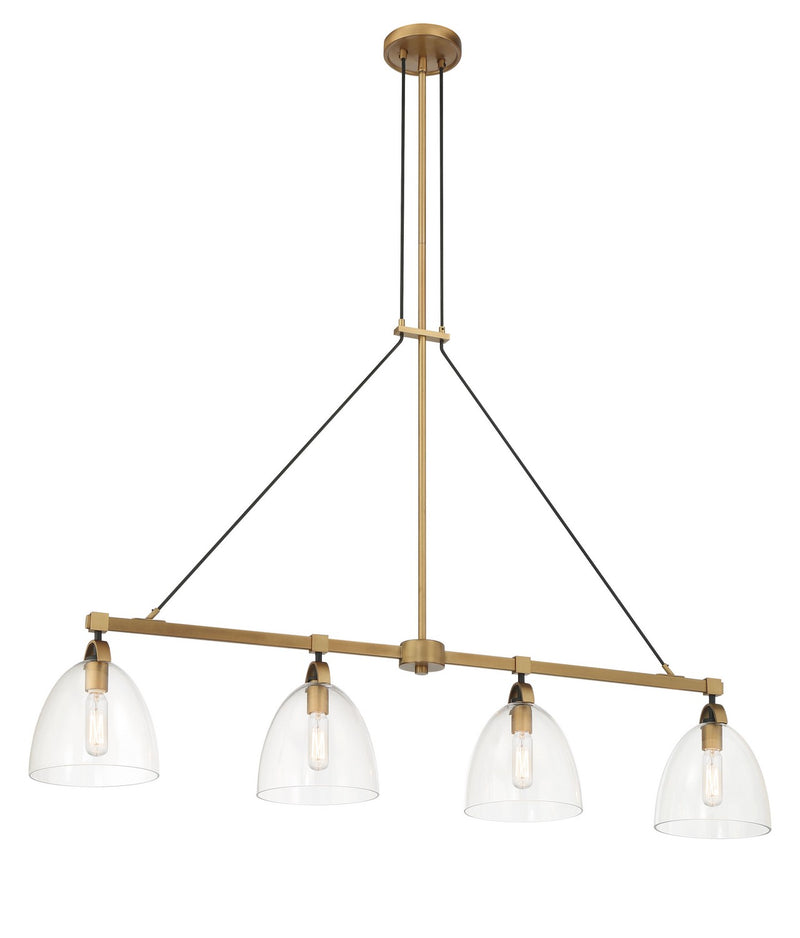 Minka-Lavery 5717-876 Four Light Island Pendant, Legacy Brass & Matte Coal